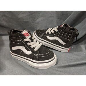 Vans Sk8 Hi Zip  Toddler Sneakers Black White Size 4 NEW IN BOX!